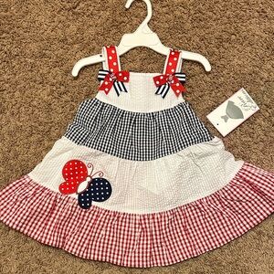 Rare Editions Red and White Gingham Dress